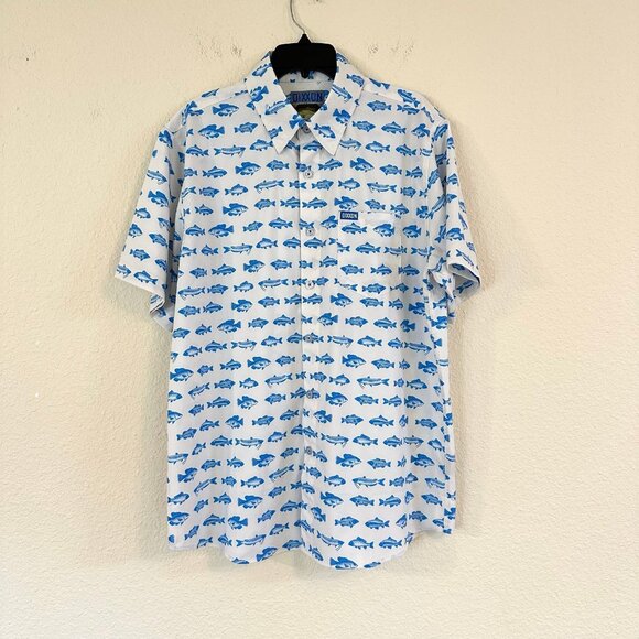 DIXXON Other - Dixxon Mens Shasta Fish Short Sleeve Button Up Shirt Size Large Party Pattern